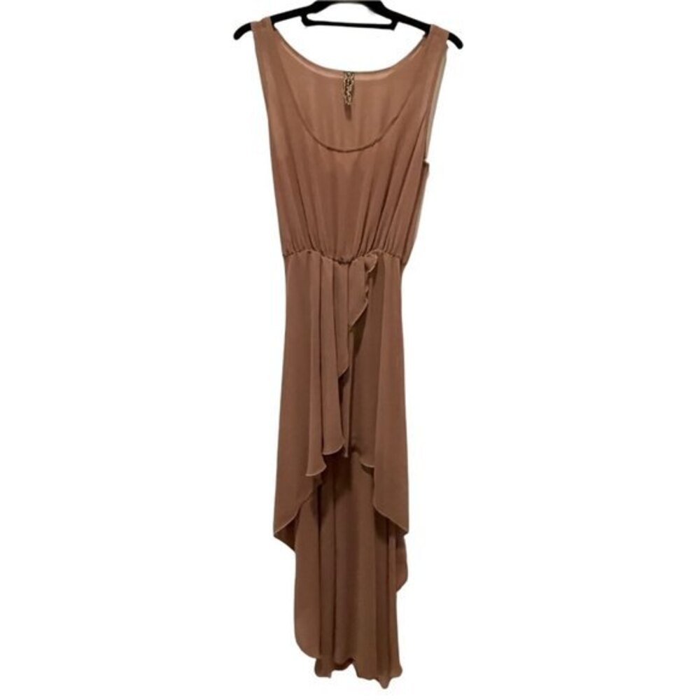 Love, Mar Sleeveless Faux Wrap Ruffle Dress Mauve One Size